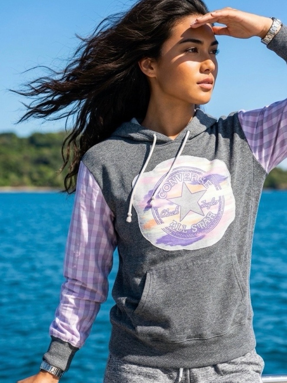 Converse All Star Chuck Taylor Upcycled Hoodie Sweatshirt